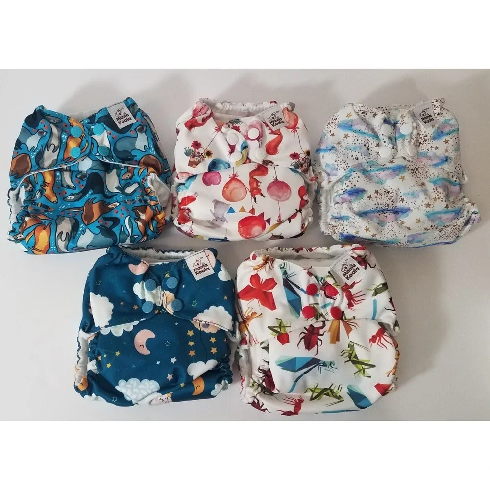 5-Mama Koala Stay Dry‎ Pocket Diapers ONE SIZE Unisex Baby NEW